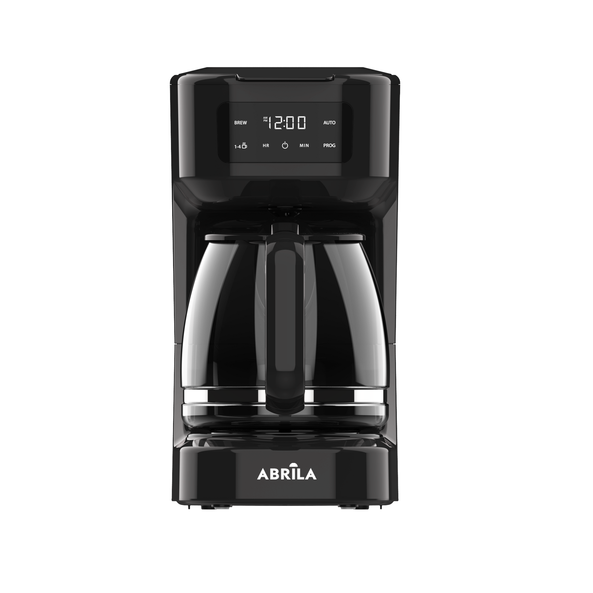 Cafetera de goteo FLUTE negra Fabrilamp con jarra de cristal y panel táctil