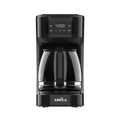 Cafetera de goteo FLUTE negra Fabrilamp con jarra de cristal y panel táctil