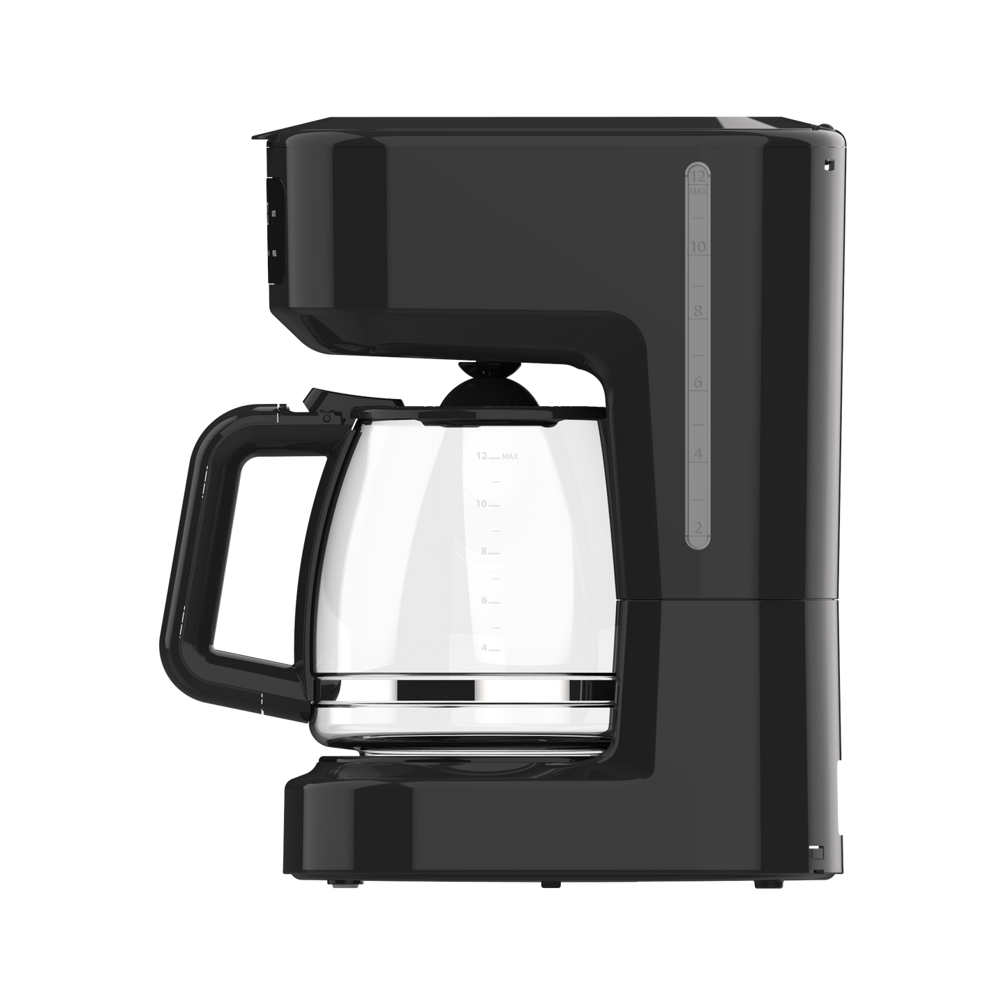 Vista lateral de la cafetera FLUTE Fabrilamp con indicador de nivel de agua