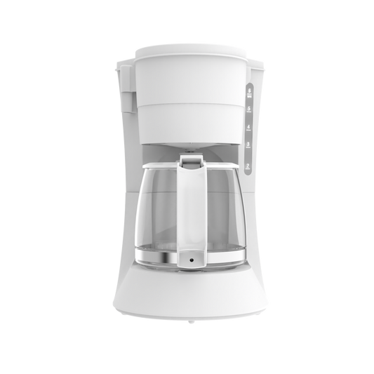 Cafetera de goteo XENA blanca de Fabrilamp / Abrila con jarra de cristal y filtro permanente