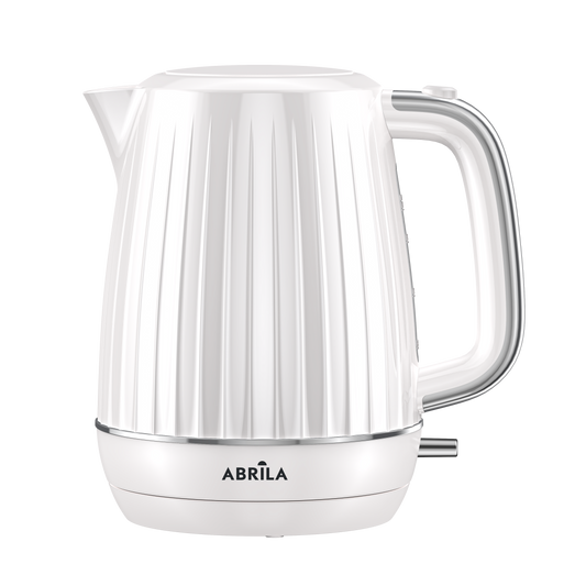 Hervidor de Agua Eléctrico JACARANDA Blanco 1,7L 2200W Fabrilamp con base giratoria y asa de tacto frío