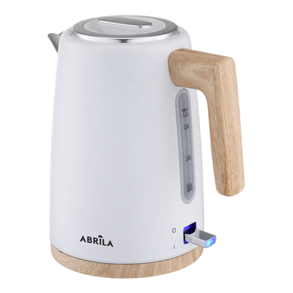 Hervidor de Agua Eléctrico THALER Fabrilamp Blanco/Haya/Plata 1,7L 2200W