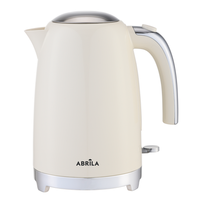 Detalle del Hervidor de Agua YUKA Beige, mango de tacto frío y visor de nivel