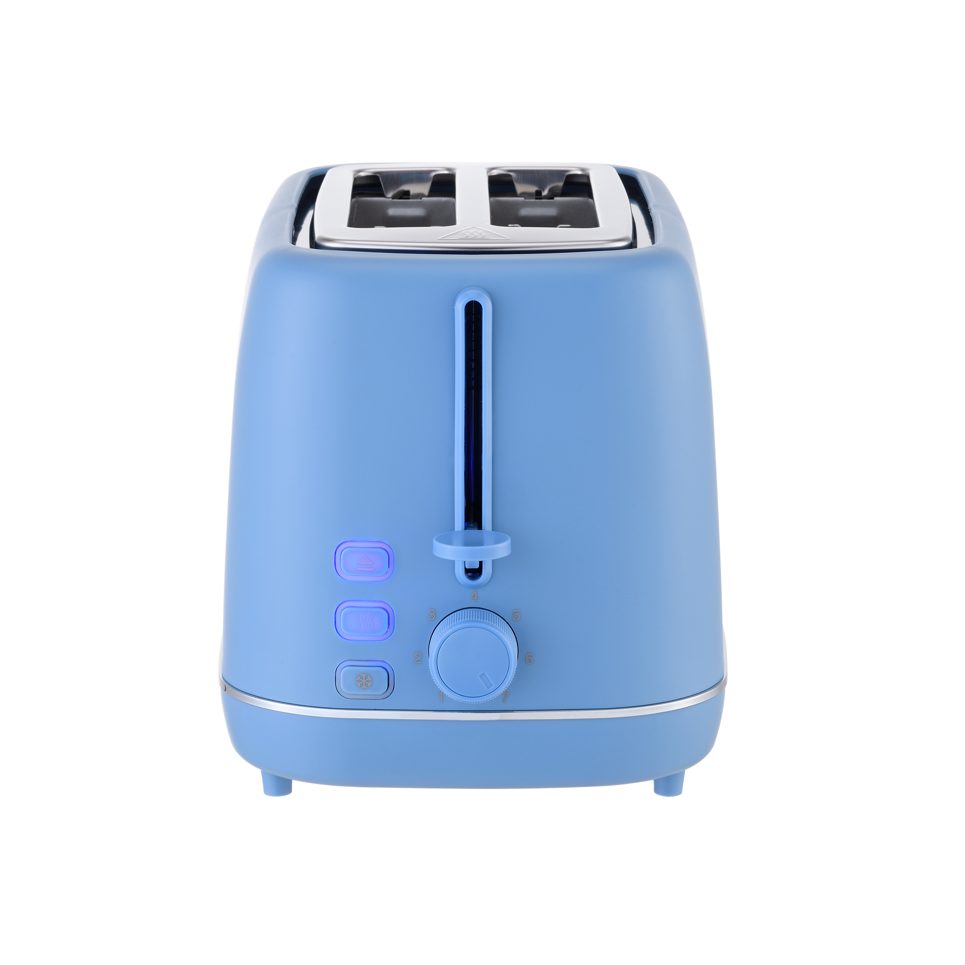 Tostador COFFEE azul en un ambiente de cocina, mostrando su diseño moderno y compacto