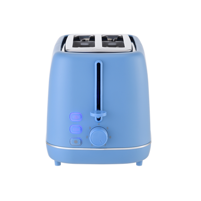 Tostador COFFEE azul en un ambiente de cocina, mostrando su diseño moderno y compacto