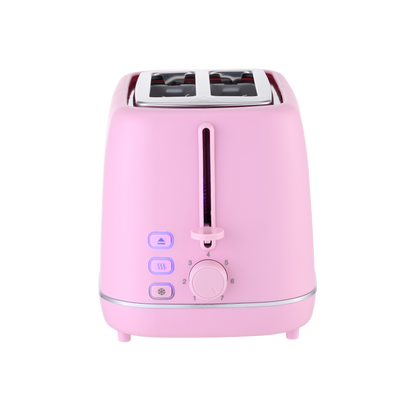 Tostador de Pan COFFEE Rosa en una cocina moderna, destacando su diseño y color pastel