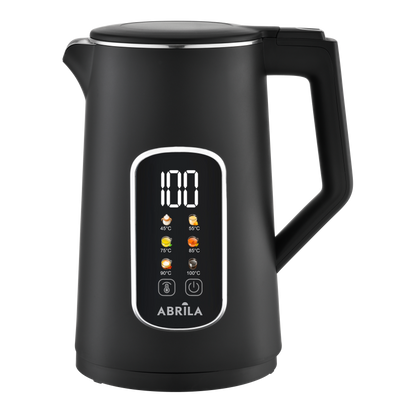 Hervidor de Agua Eléctrico AJENJO Negro 1,7L 2200W Fabrilamp / Abrila con display LED