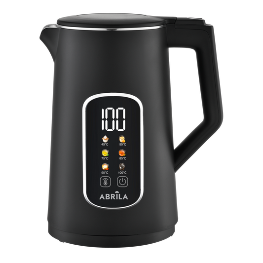 Hervidor de Agua Eléctrico AJENJO Negro 1,7L 2200W Fabrilamp / Abrila con display LED