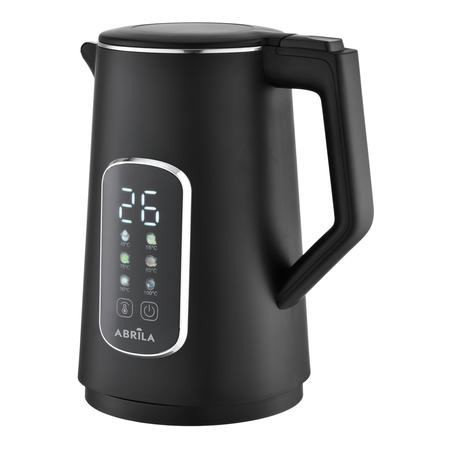 Hervidor AJENJO Negro de Fabrilamp con base giratoria 360 grados y panel táctil