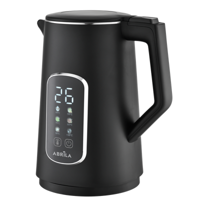 Hervidor AJENJO Negro de Fabrilamp con base giratoria 360 grados y panel táctil