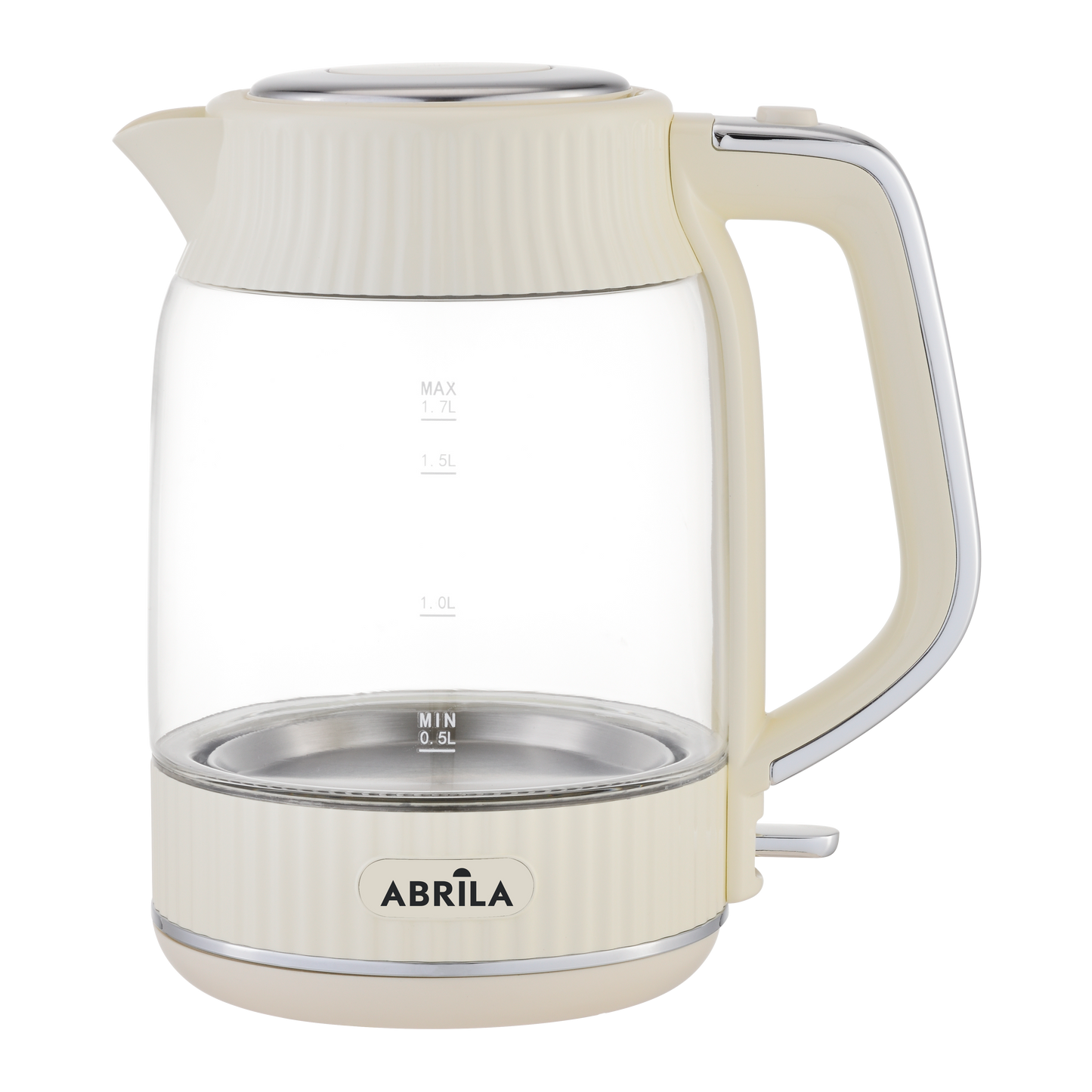 Hervidor de Agua Eléctrico DURAZNO Fabrilamp beis con diseño vintage y jarra de cristal
