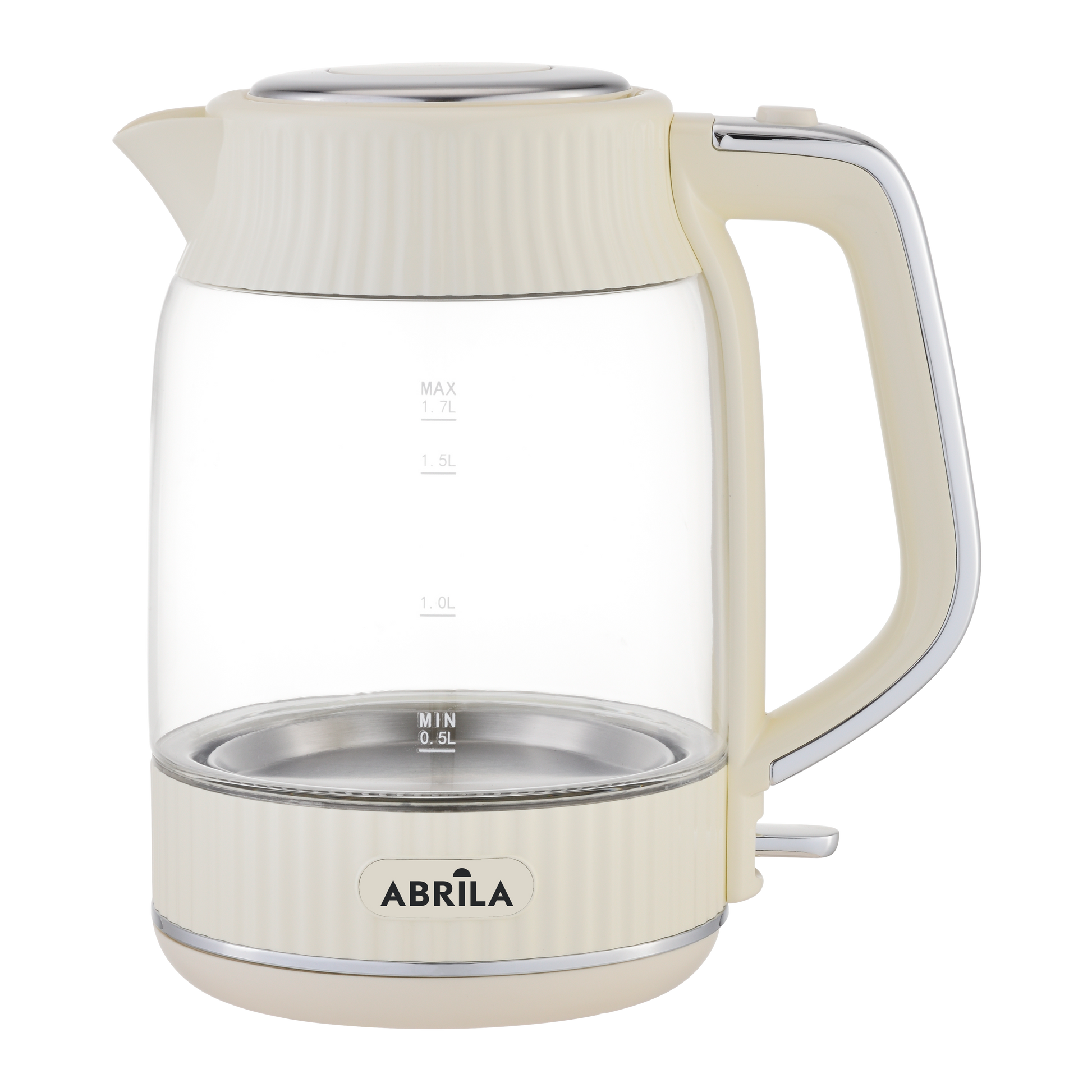 Hervidor de Agua Eléctrico DURAZNO Fabrilamp beis con diseño vintage y jarra de cristal