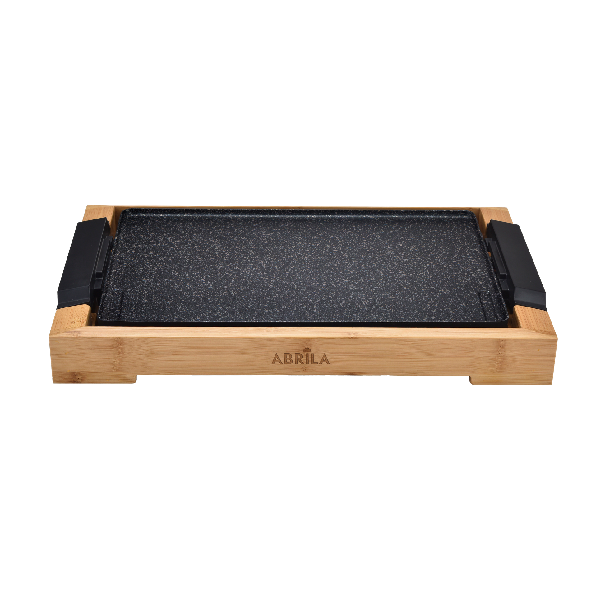 Plancha de Asar Eléctrica OZUKI 2000W Negro/Bambú Fabrilamp con superficie cerámica y termostato regulable