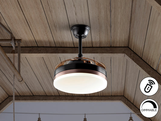 Ventilador de Techo con Luz Vento 90 cm Aspas Retráctiles Negro Schuller - vista principal | Schuller