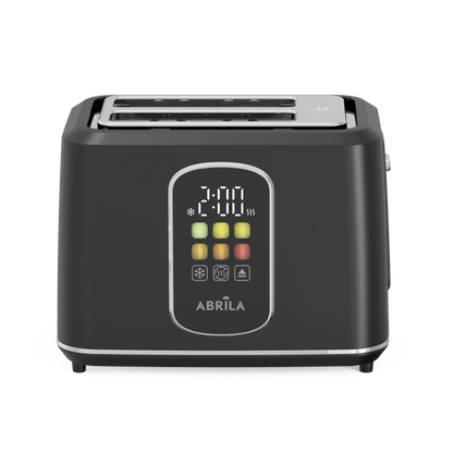 Tostador AJENJO Fabrilamp Negro, vista lateral con panel de control