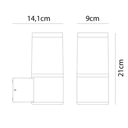 Aplique de pared con protección IP65 ideal para jardines