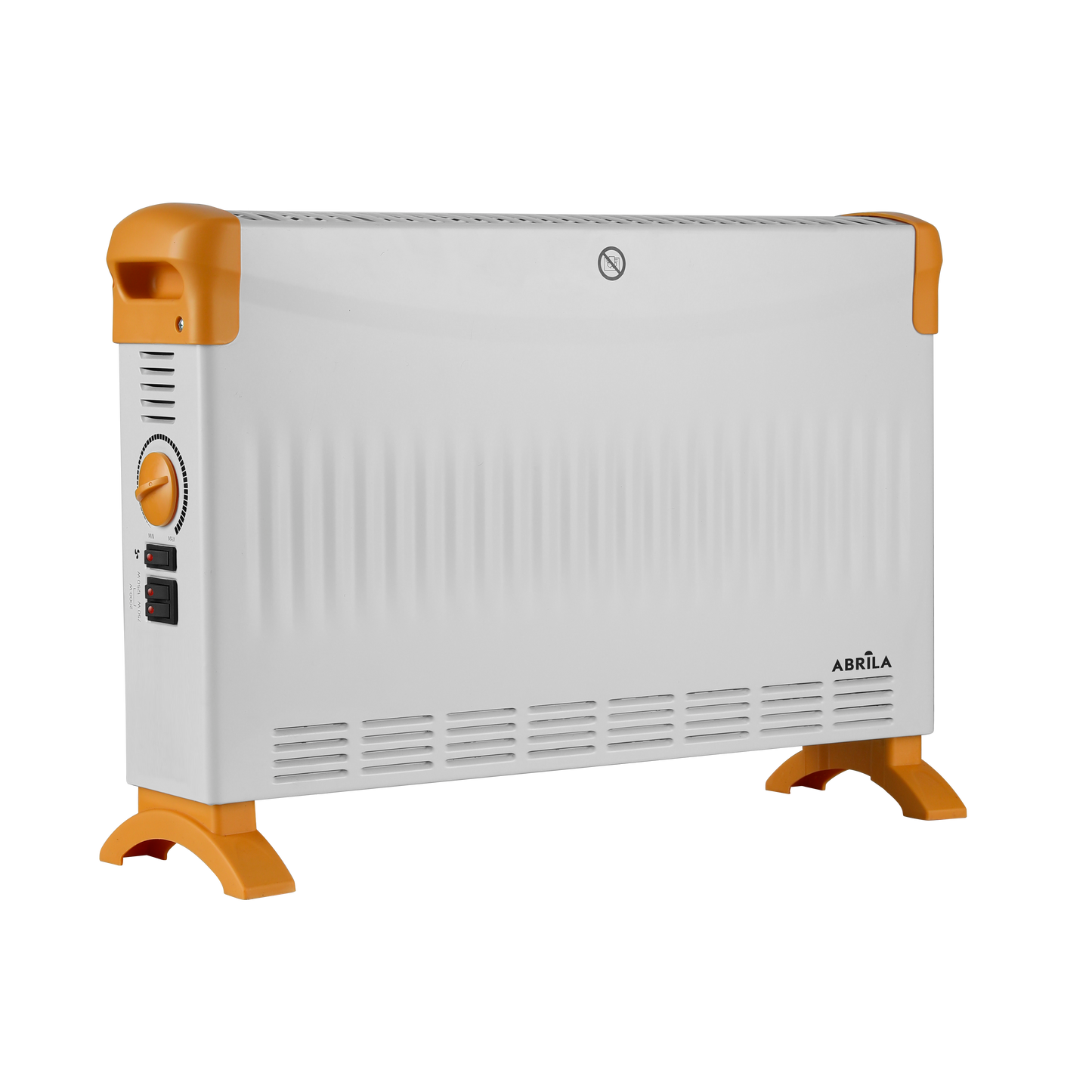 Convector Eléctrico Alto KEVIN 2000W Blanco/Ocre Fabrilamp con función Turbo y termostato regulable