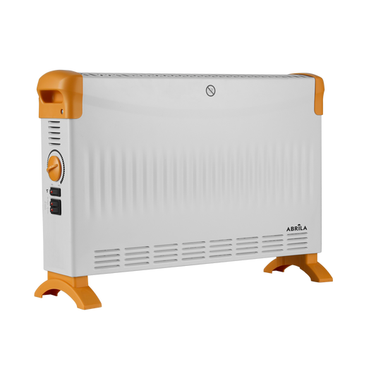 Convector Eléctrico Alto KEVIN 2000W Blanco/Ocre Fabrilamp con función Turbo y termostato regulable