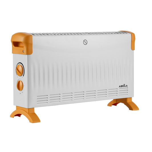 Convector eléctrico Kevin 2000W Blanco/Ocre Fabrilamp con termostato regulable