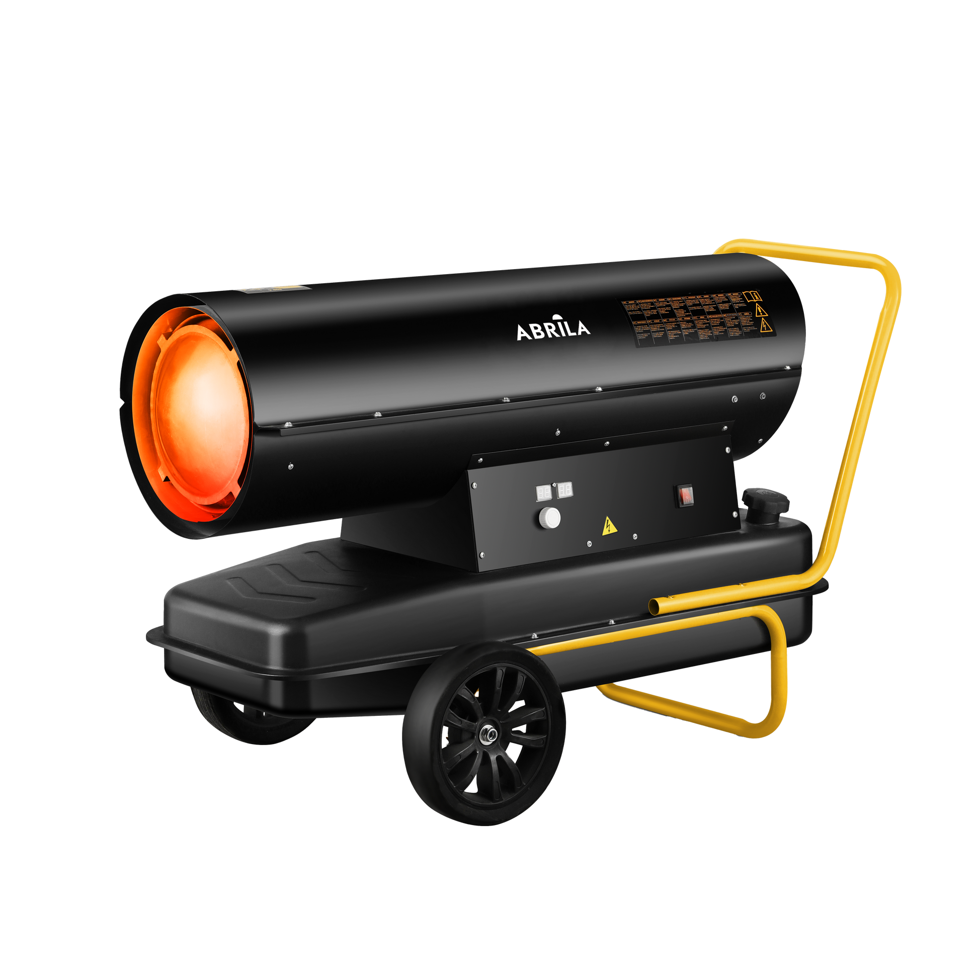 Cañón Calefactor Industrial Alpine 80KW Fabrilamp Negro/Amarillo con ruedas