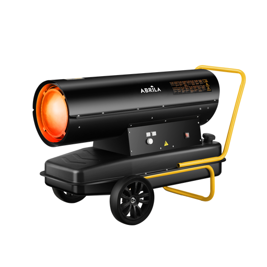 Cañón Calefactor Industrial Alpine 80KW Fabrilamp Negro/Amarillo con ruedas