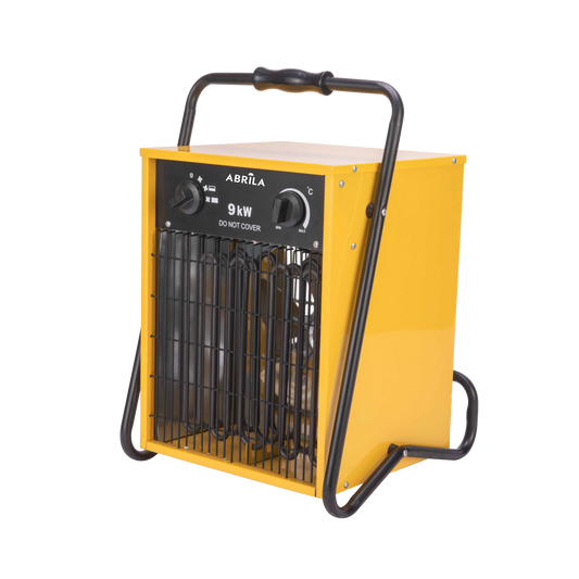 Termoventilador Industrial COPAN 9000W Fabrilamp Amarillo con asa de transporte
