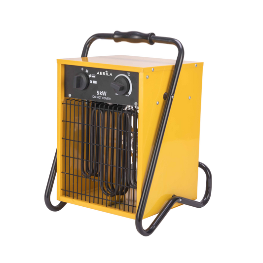 Termoventilador Industrial COPAN 5000W Amarillo Fabrilamp con asa de transporte