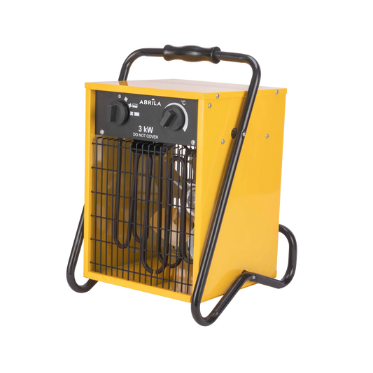 Termoventilador Industrial COPAN 3000W Amarillo de Fabrilamp, vista frontal