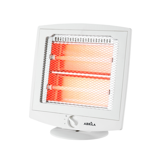 Estufa eléctrica de cuarzo GORDON 600W Fabrilamp en color blanco, vista frontal