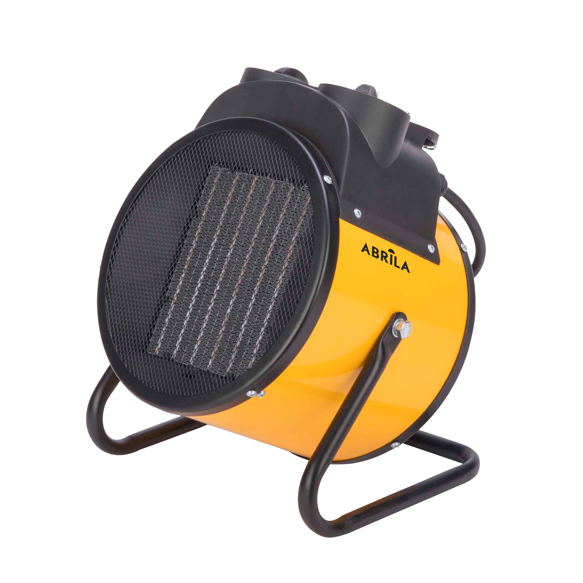 Termoventilador Cerámico Industrial DOVER 5000W Amarillo Fabrilamp vista lateral con asa