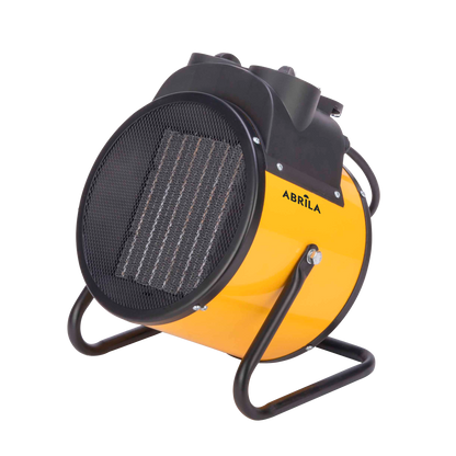 Termoventilador Cerámico Industrial DOVER 5000W Amarillo Fabrilamp vista lateral con asa
