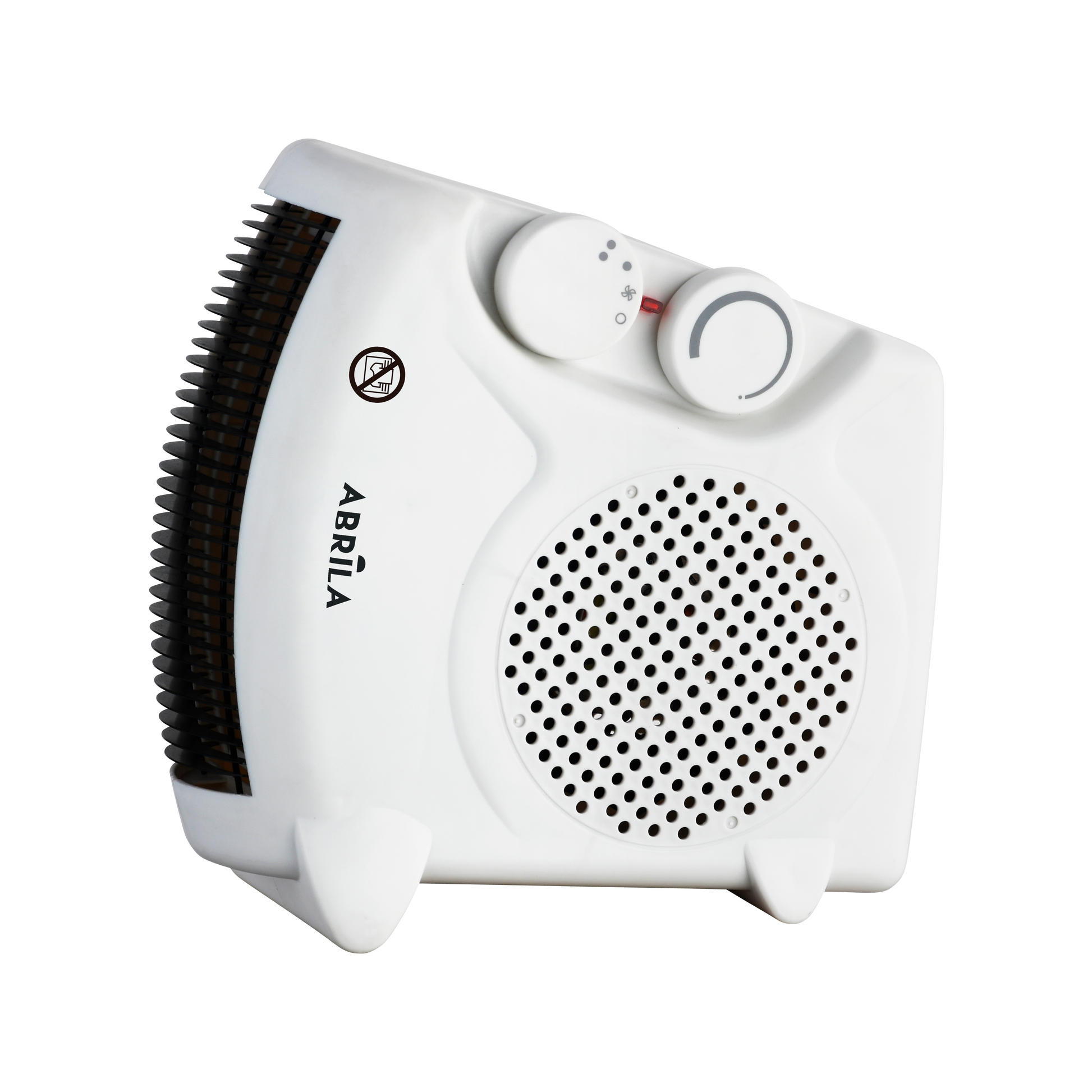 Termoventilador Eléctrico HOPI 2000W Blanco de Fabrilamp en posición horizontal con asa