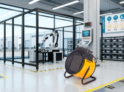 Termoventilador Cerámico Industrial DOVER 5000W Amarillo Fabrilamp vista frontal