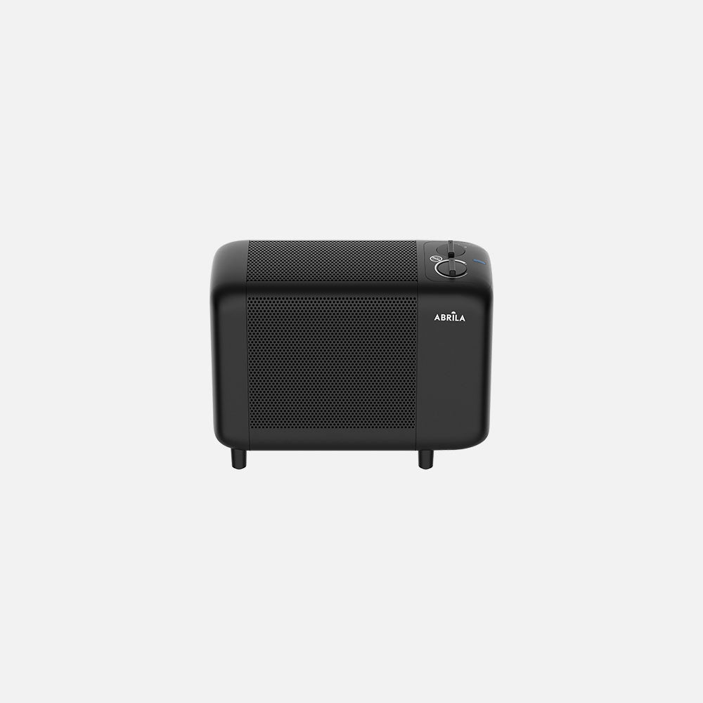 Radiador de Mica PINSAPO 600W Negro Fabrilamp con detalle del panel de control