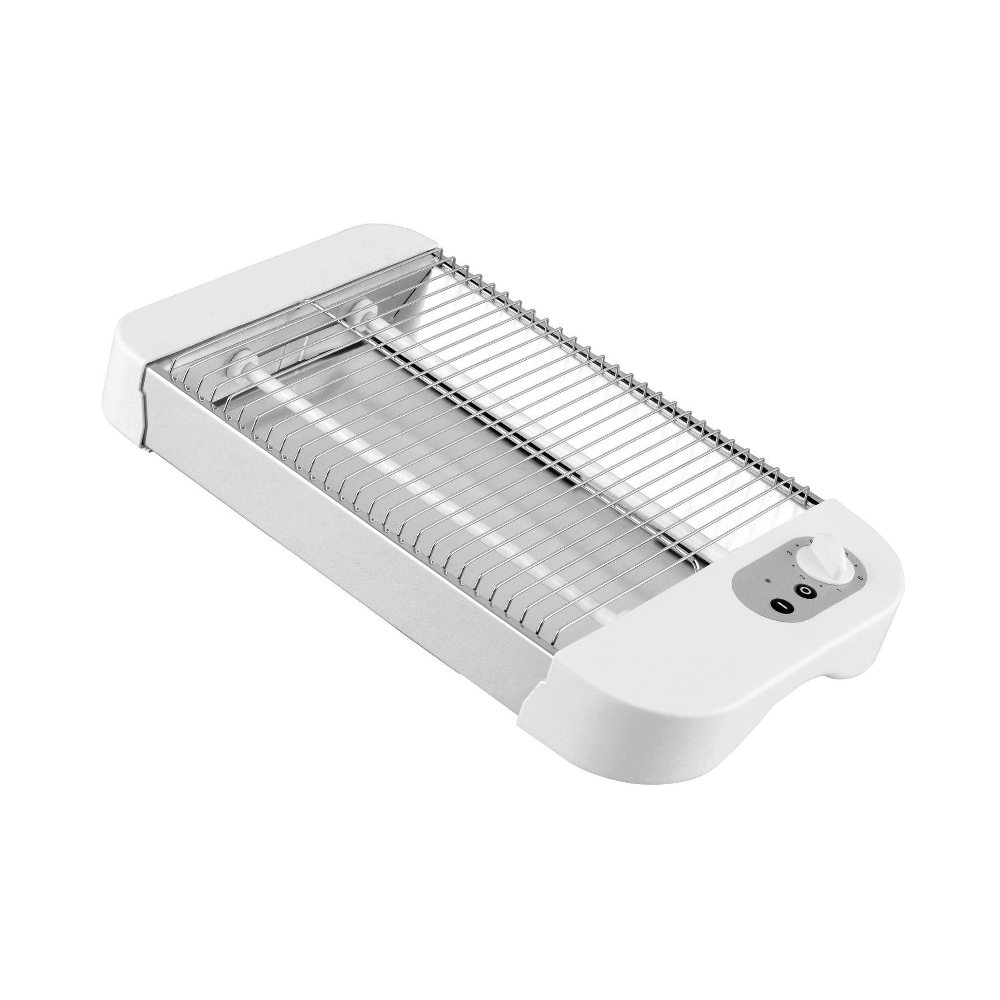 Tostador Cueto fabricado en acero inoxidable color blanco con 600W de potencia