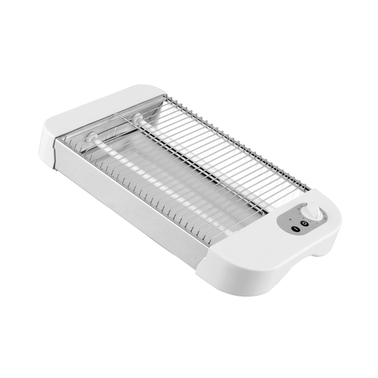 Tostador Cueto fabricado en acero inoxidable color blanco con 600W de potencia