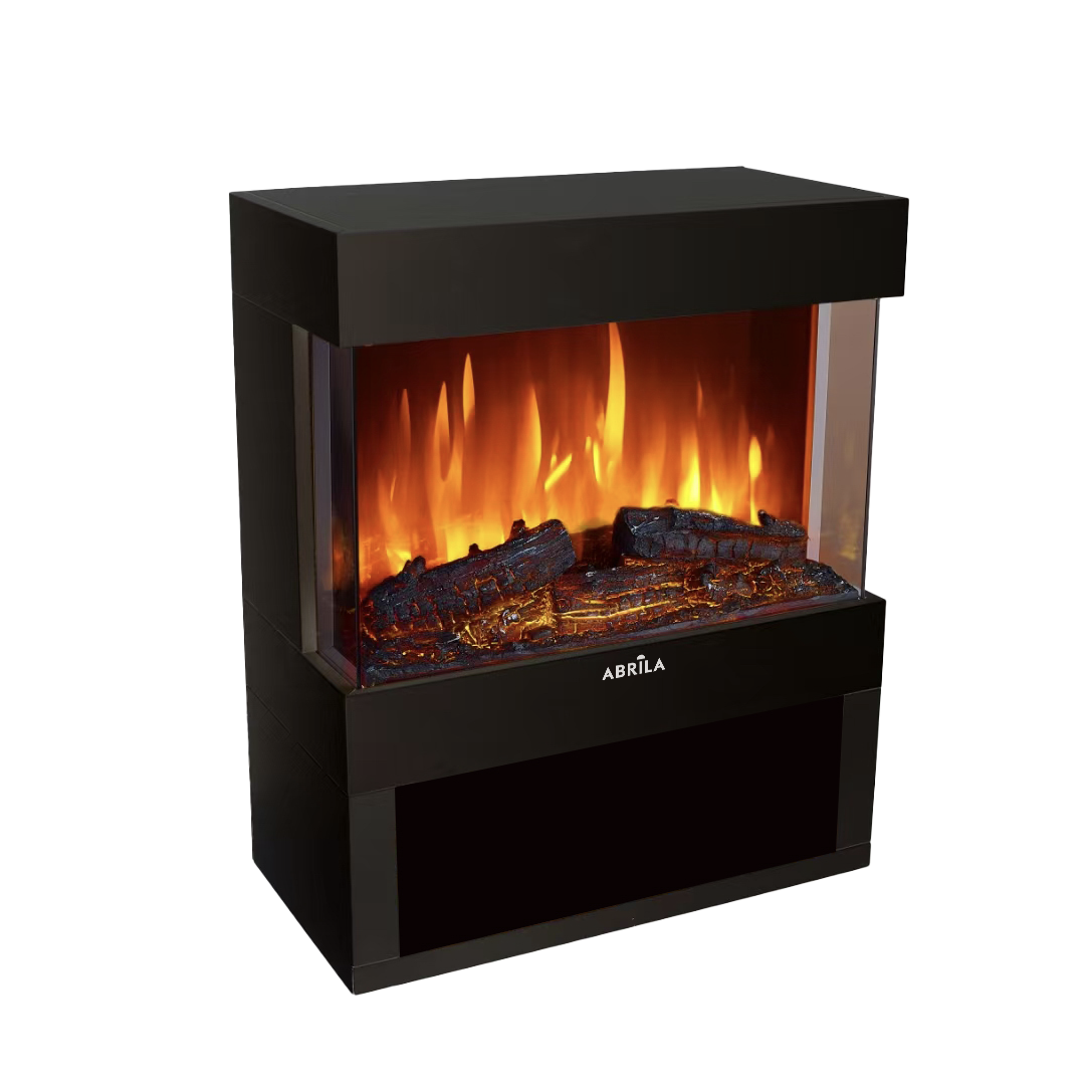 Termoventilador Cerámico Columbia Fabrilamp en ambiente de salón, mostrando su diseño moderno y funcional