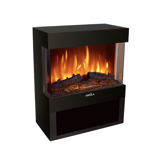 Termoventilador Cerámico Columbia Fabrilamp en ambiente de salón, mostrando su diseño moderno y funcional