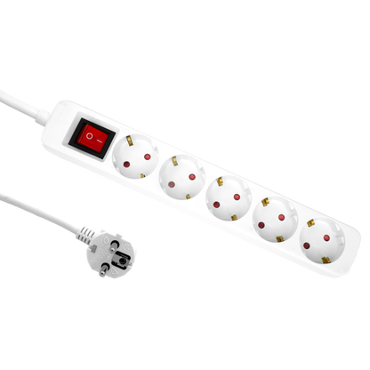Alargadera Florey fabricada en Polipropileno color Blanco con interruptor de corte con luz