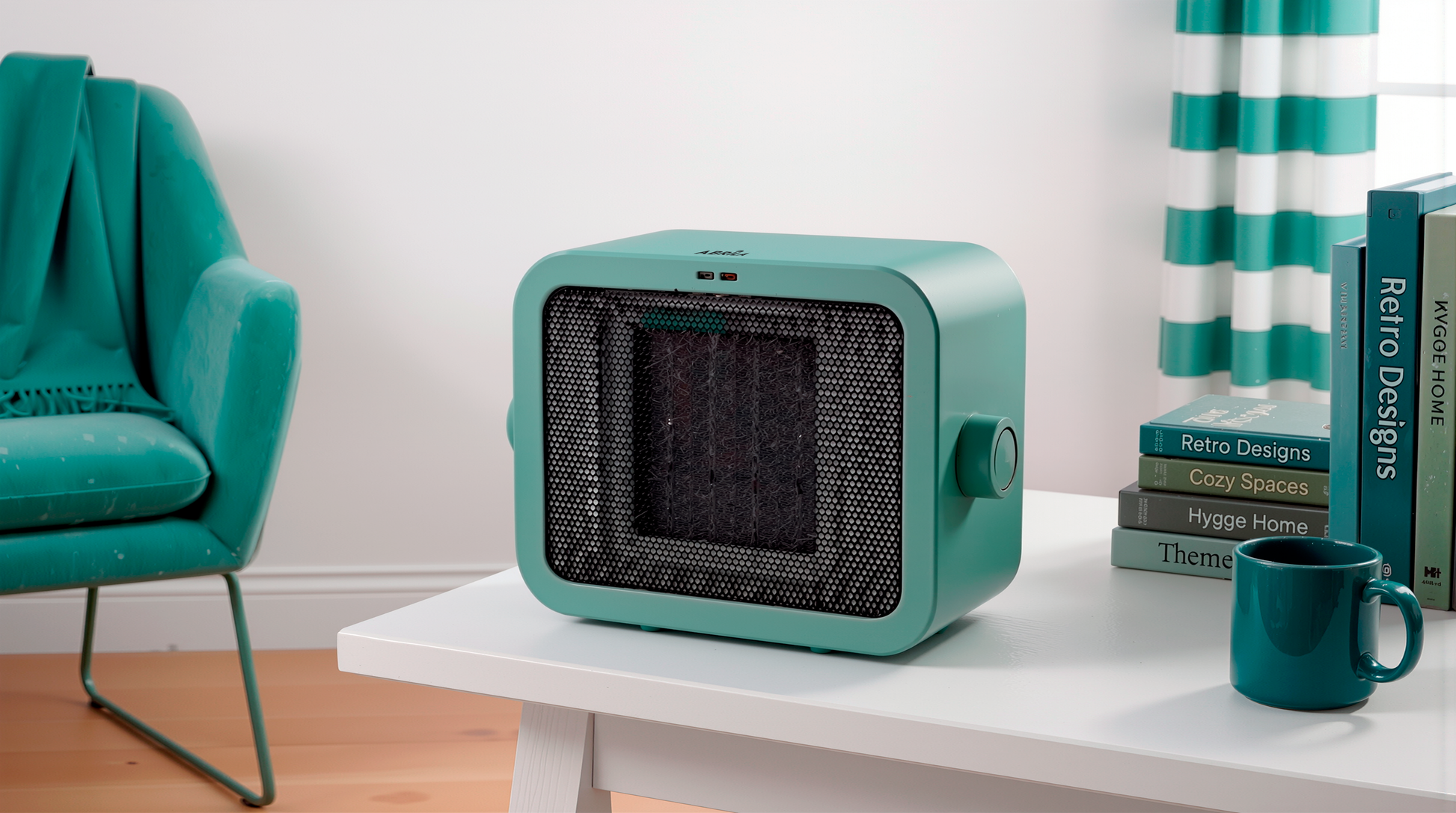 Termoventilador Cerámico PTC Coleman 1800W Azul Fabrilamp detalle lateral