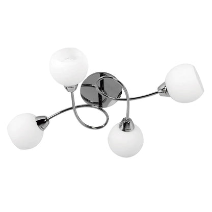 Plafón UMBRIA fabricado en metal color cromo para 4 bombillas E14