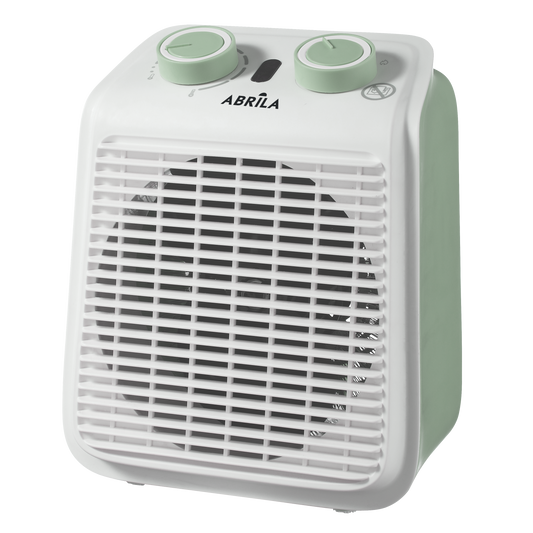 Termoventilador Eléctrico Ponce 2000W Verde/Blanco de Fabrilamp con termostato regulable y protección contra sobrecalentamiento.