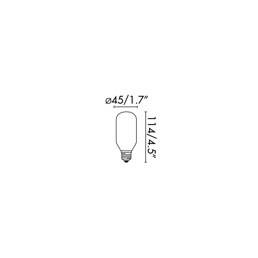 Bombilla LED T45 fabricada en cristal color blanco