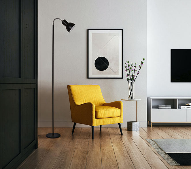 Lámpara de pie con portalámparas E27, ideal para crear ambiente acogedor