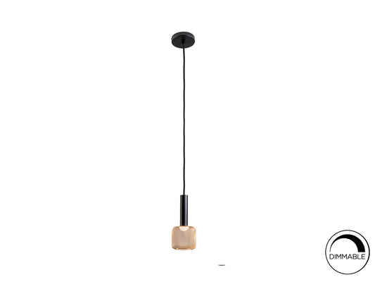 Lámpara Colgante LED Sincro 5W Negro Mate y Oro Schuller - vista principal | Schuller