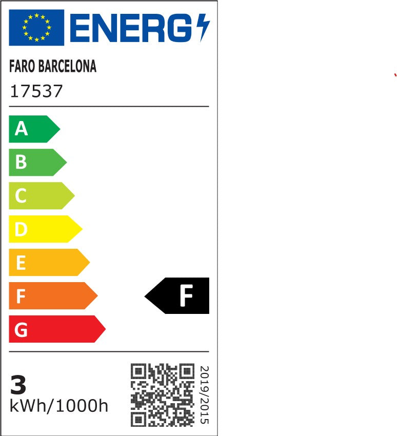 Etiqueta energética de Bombilla LED MR11 GU10 3W 2700K 38° Cristal FARO