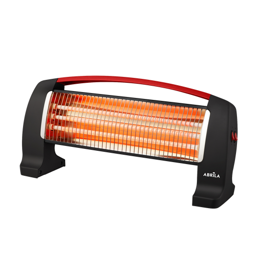 Estufa de Cuarzo ROCKER 1200W Fabrilamp / Abrila en colores Negro y Rojo, vista frontal