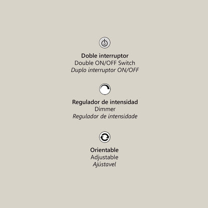 Detalle de la base y cable del pie de salón LED Daya madera/negro