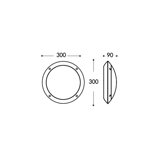 LUCIA fabricado en resina color negro con difusor en PMMA