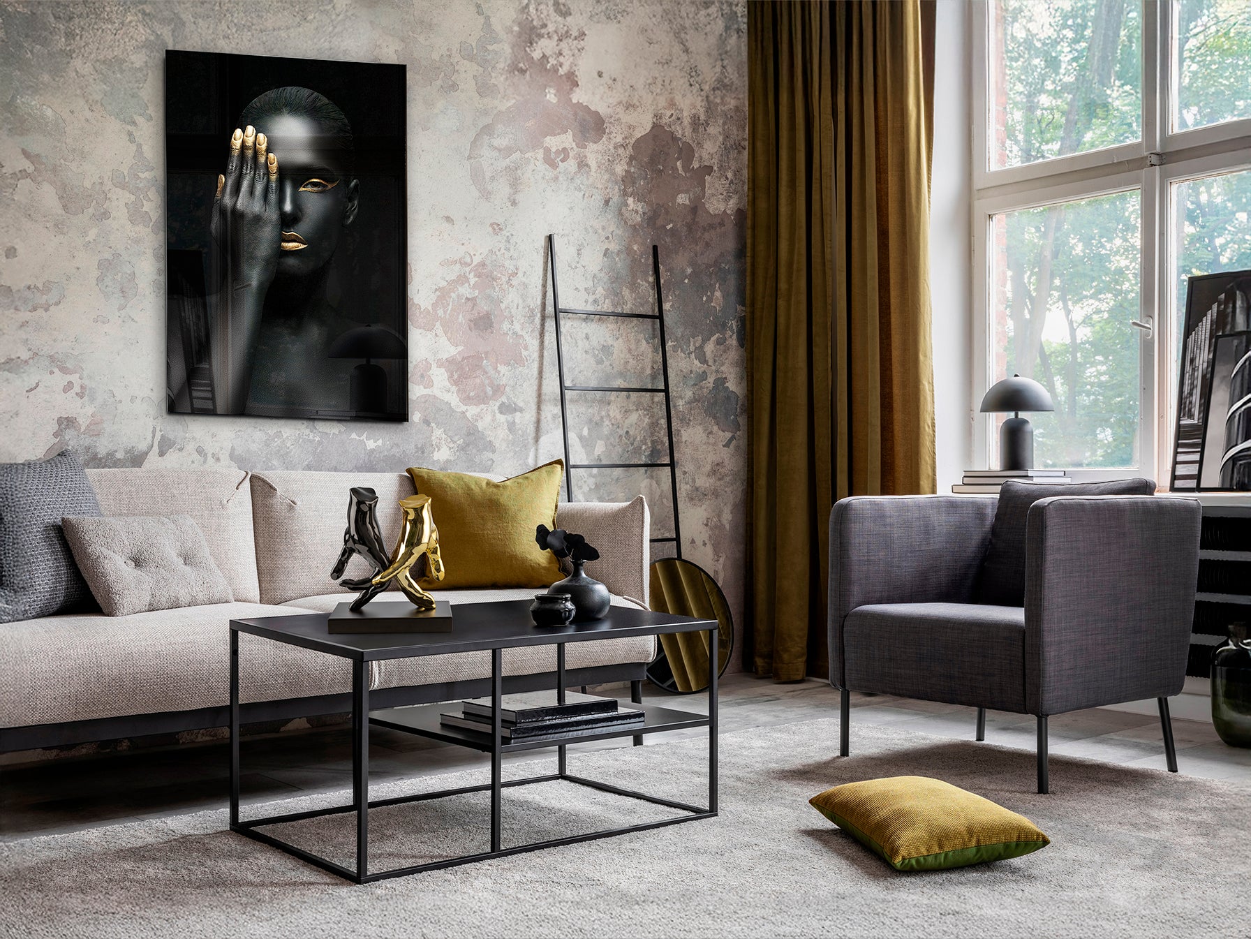 Figura Decorativa Manos Gris/Oro - Schuller - 297998 - Vista 2